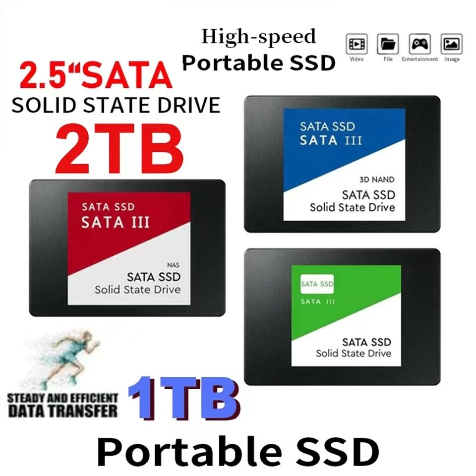 Ʈ ǻ ƮϿ SATA SSD,  SSD,  SSD, M.2 SATA ̽, 1TB ϵ ̺, 2.5 ġ, 2TB